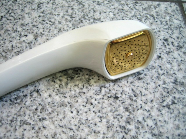 Damixa Handbrause Duschkopf Brausekopf Kopfbrause Weiss / Gold