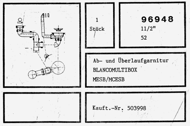 BLANCO Ab- und Überlaufgarnitur für Multi-Box Spüle