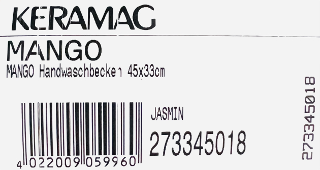 KERAMAG Mango Waschbecken Handwaschbecken 45x33 cm Jasmin