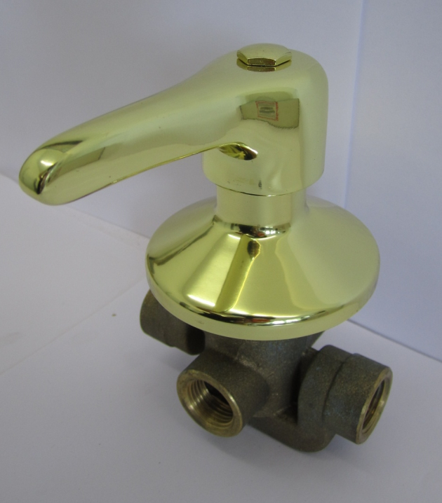 EUROPA Unterputz Wandeinbau Fünfwege Ventil Messing poliert