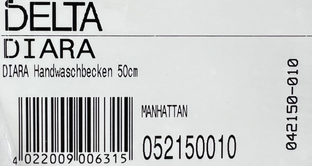 GEBERIT Keramag Delta Diara Handwaschbecken 50 x 37,5 cm Manhattan Grau