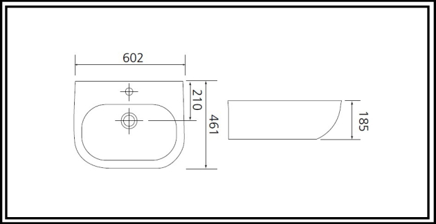 Aqva Zone Plus Waschtisch Handwaschbecken eckig WEISS 45 x 33,5 cm 011734200