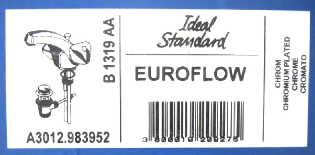 IDEAL STANDARD Euroflow Zweigriff Waschtischarmatur Chrom