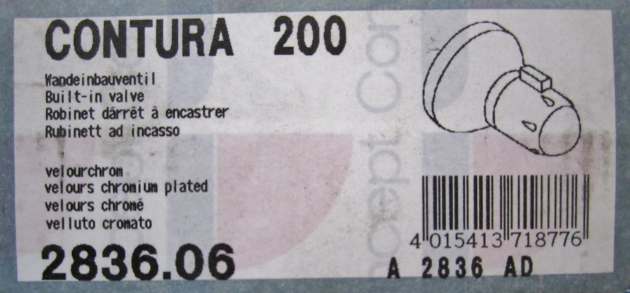 IDEAL STANDARD Contura 200 Unterputz Wandeinbauventil Wandventil Velourchrom