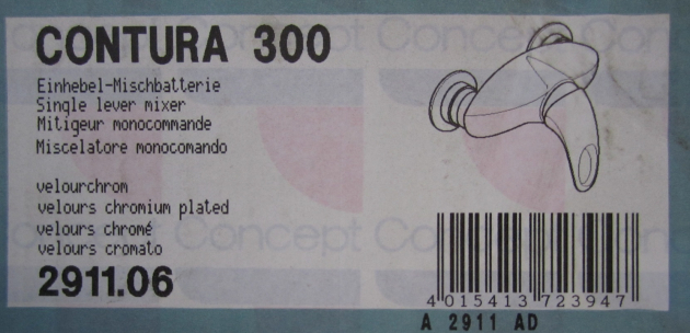 Concept Contura 300 Duschwannenarmatur CHROM-MATT Velourchrom
