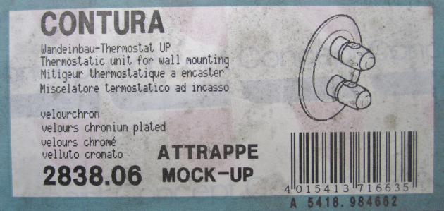 Contura Temperaturwählgriff Griff Dusch-Armatur-Ersatzteil Chrom-Matt Velourchrom