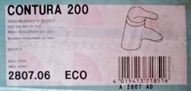 Concept Contura 200 Waschbeckenarmatur in Chrom-Matt Velourchrom