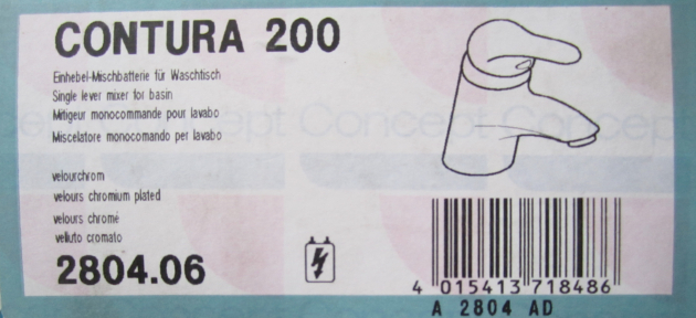 Contura 200 Waschbeckenarmatur Niederdruck in Chrom-Matt Velourchrom