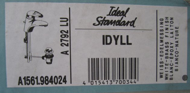 IDEAL STANDARD Idyll Waschbeckenarmatur Weiss Edelmessing