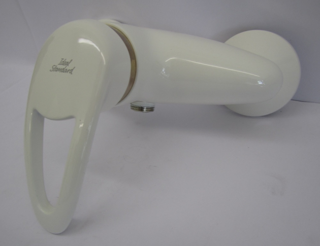 Idyll Duscharmatur Duschwannenarmatur Brausebatterie Weiss Edelmessing