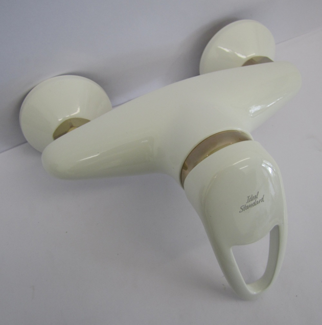 Idyll Duscharmatur Duschwannenarmatur Brausebatterie Weiss Edelmessing