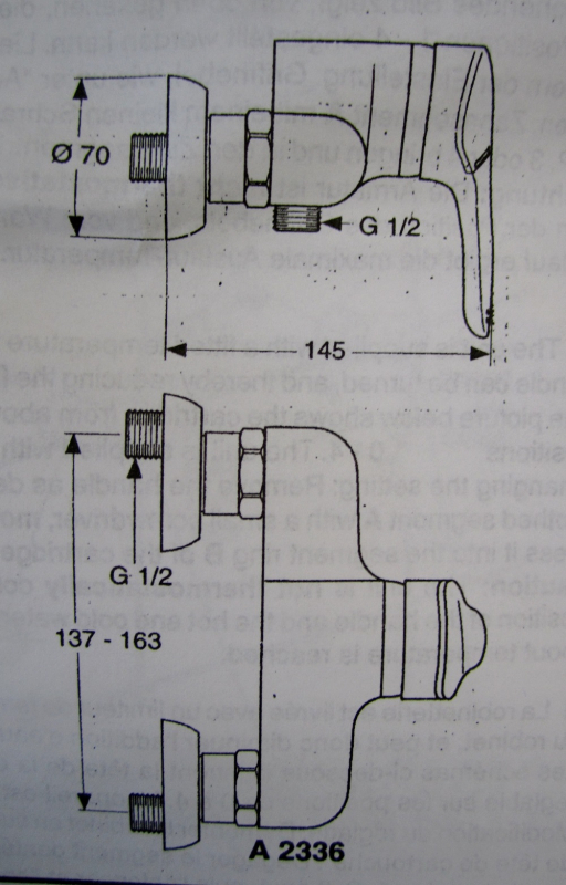 Ceraron Duscharmatur Brausebatterie Edelmessing