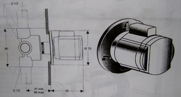 IDEAL STANDARD Bausatz 2 Wandeinbauventil Unterputz A2394CH Satin Gold