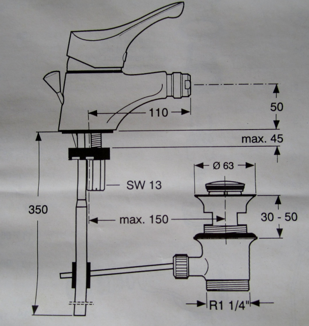 IDEAL STANDARD Ceramix Bidetarmatur Edelmessing