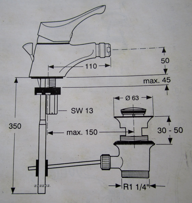 IDEAL STANDARD Ceramix Bidetarmatur Satin