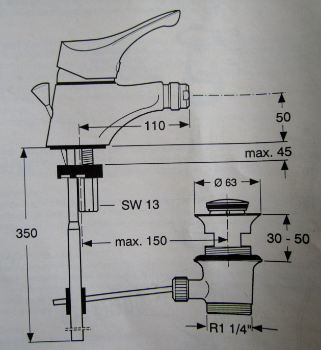 IDEAL STANDARD Ceramix Bidetarmatur Chrom