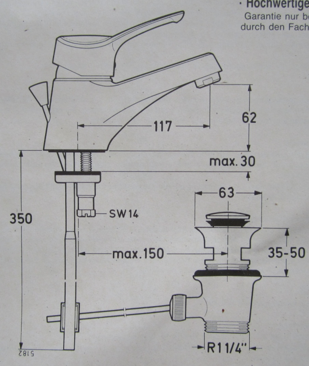IDEAL STANDARD Ceramix-Carat Bidetarmatur in Weiss Gold