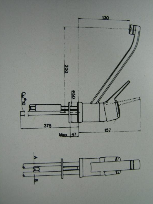 Damixa Cultura 2-Loch Küchenarmatur mit Brause GELB