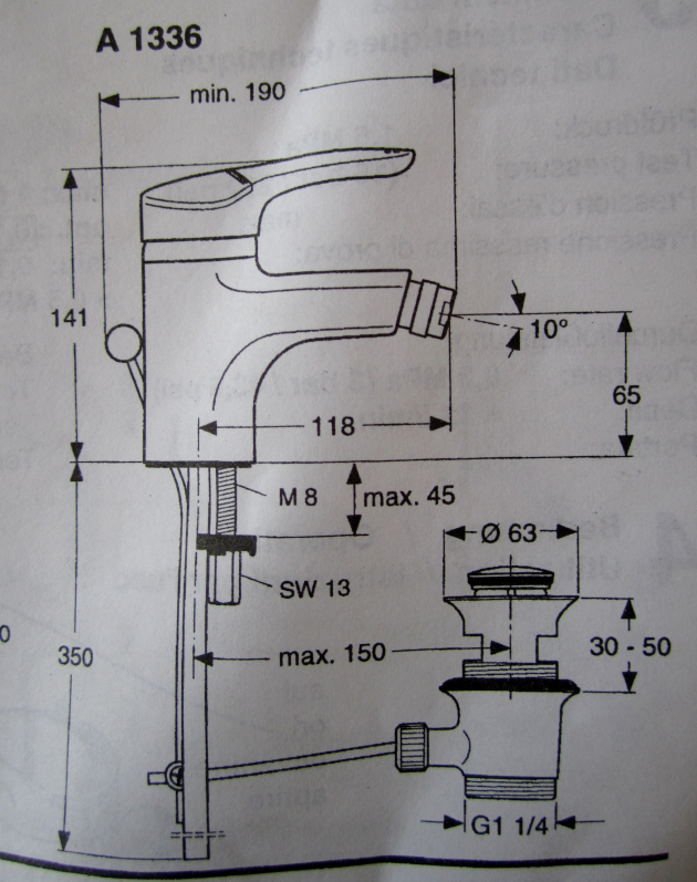 Ceraron Bidet Armatur Bidetarmatur Chrom Edelmessing