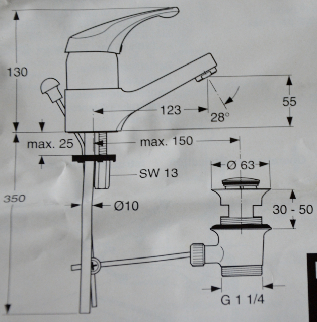 Ideal Standard Ceradisc Waschbeckenarmatur Weiss