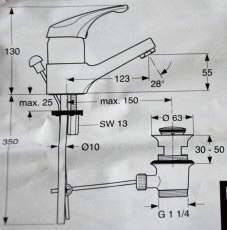 Ideal Standard Ceradisc Waschbeckenarmatur Weiss