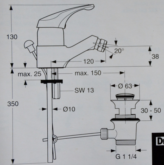 Ideal Standard Ceradisc Bidet Armatur Bidetarmatur Chrom