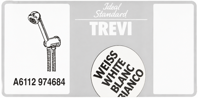 IDEAL STANDARD Trevi Sport Handbrause Weiß mit Brauseschlauch & Wandhalter – Duschkopf, Handdusche, Kopfbrause, Duschbrause – Made in Germany