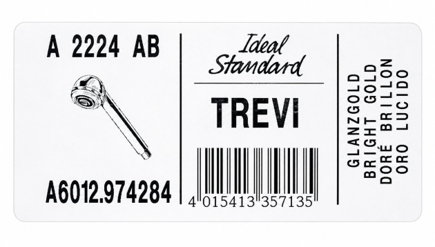 IDEAL STANDARD Trevi Sport Handbrause Gold A2224AB Kopfbrause Handdusche Duschkopf Duschbrause Stabbrause