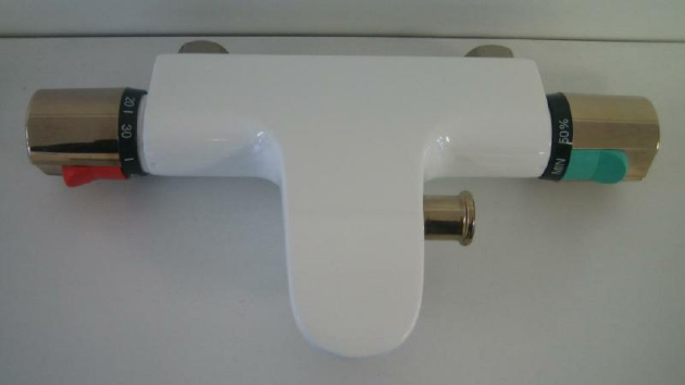 IDEAL STANDARD Thermostat Badewannenarmatur WEISS/EDELMESSING