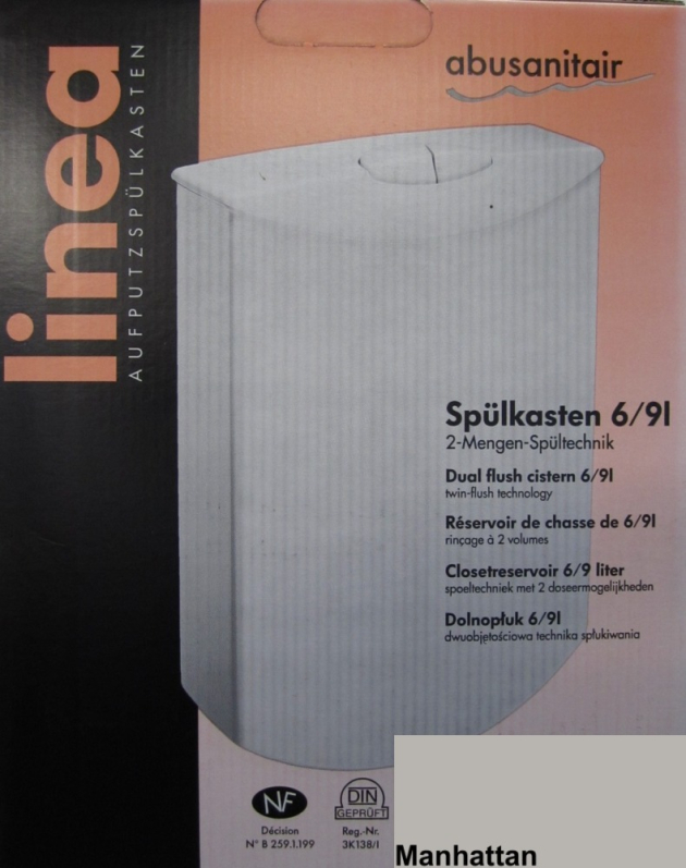 ABUSANITAIR LINEA Spülkasten MANHATTAN GRAU