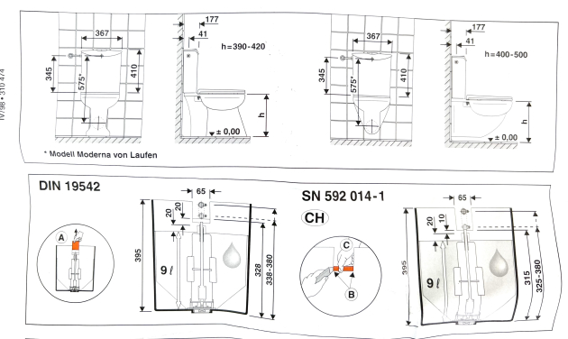ABUSANITAIR LINEA Spülkasten MANHATTAN GRAU