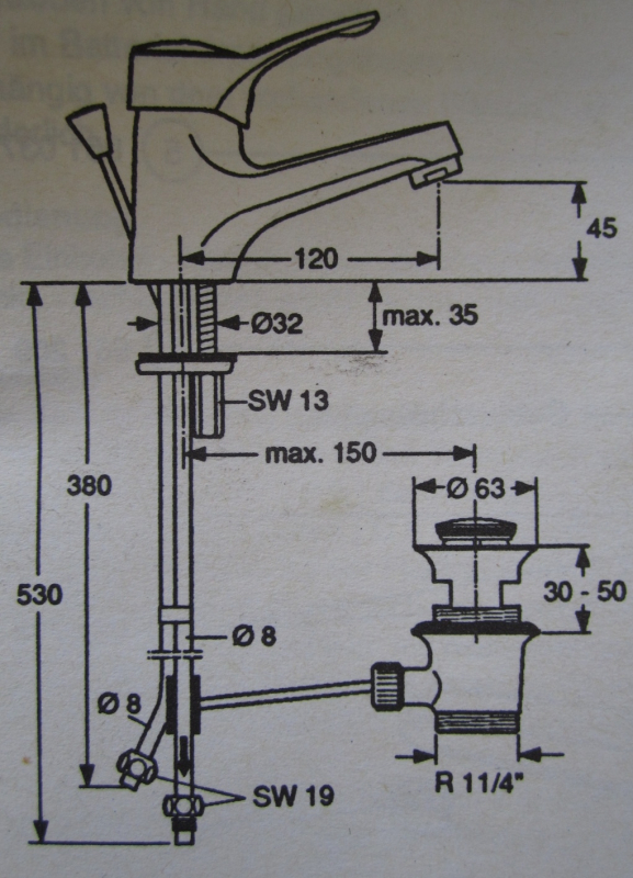 Ideal Standard GC-Junior Waschbeckenarmatur Niederdruck Chrom