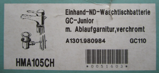 Ideal Standard GC-Junior Waschbeckenarmatur Niederdruck Chrom