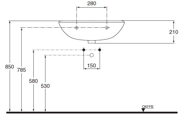 IDEAL STANDARD Esprit Waschbecken Waschtisch Bahama-Beige 61 x 49 cm