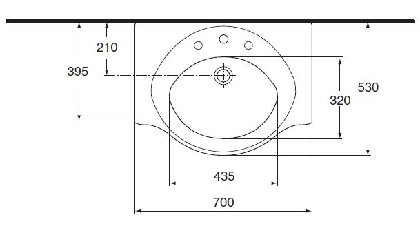 Ideal Standard Lindos Classic Lavabo Waschbecken Möbelwaschtisch Pergamon 70 x 53 cm