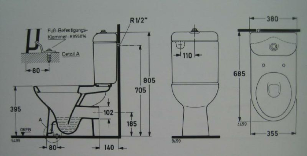 IDEAL STANDARD Inga WC-Kombination Abfluss zur Wand BAHAMABEIGE BEIGE
