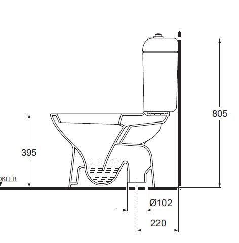 IDEAL STANDARD Inga WC-Kombination Abgang zum Boden PERGAMON
