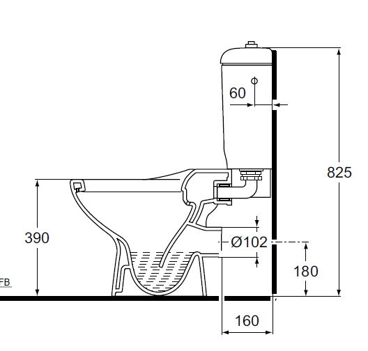 IDEAL STANDARD KIMERA Keramik-Spülkasten Einlauf oben rechts o. links Jasmin