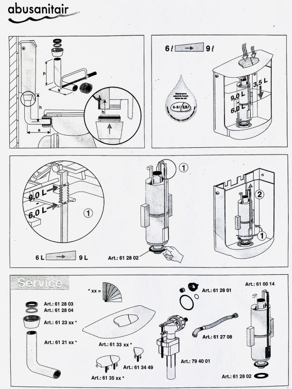 SANIT ABUSANITAIR LINEA Spülkasten Bahamabeige Beige Aufputzspülkasten Start-Stop 6–9L Aufputz Toilettenspülung Kastenspüler Klospülung