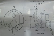 Bausatz 2 - Ceramix Oberteile Unterputz-Badewannenarmatur Aranja