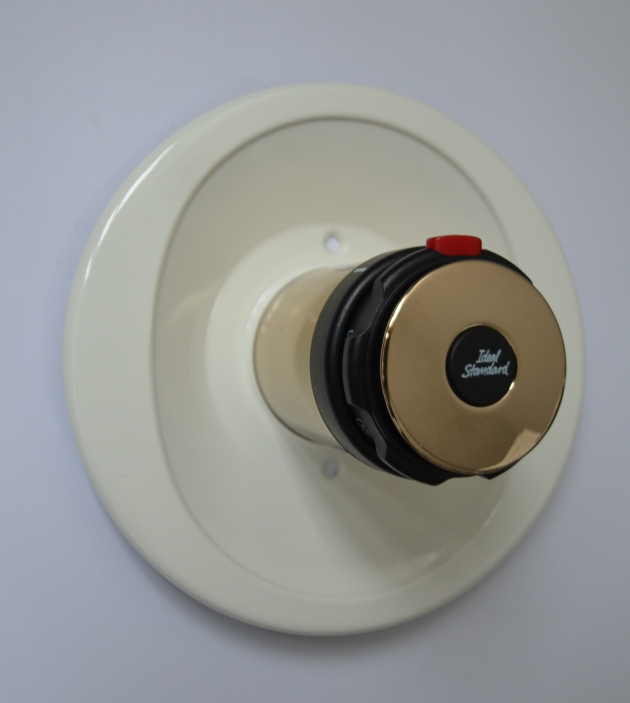 Bausatz 2 - Idealux Oberteile Unterputz-Armatur Weiss-Edelmessing