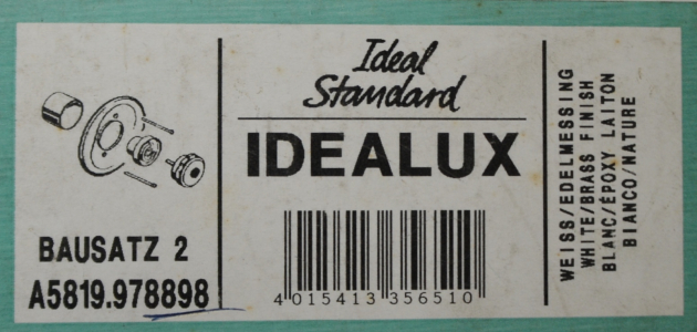 Bausatz 2 - Idealux Oberteile Unterputz-Armatur Weiss-Edelmessing