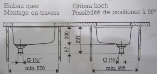 FRANKE-BELINOX Unterbau-Spüle Hell-Grau 47x38 cm