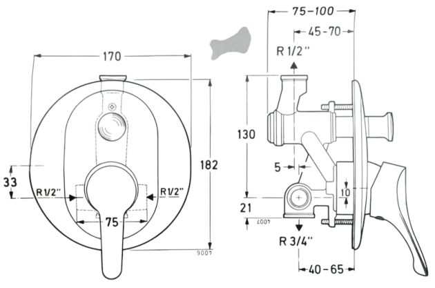 Bausatz 2 - Ceramix No.1 Oberteile Unterputz-Badewannenarmatur WEISS Badewannenarmatur Unterputz, UP Wannenarmatur, Unterputzarmatur Weiß, Wannenmischer Unterputz, Einbauarmatur Badewanne, Fertigmontageset Badewanne, Oberteile Unterputzarmatur