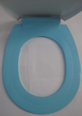 O.W.O. WC-Sitz Toilettensitz WC-Brille WC-Deckel Weiss/Hell-Blau