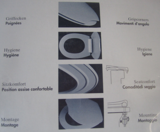 O.W.O. WC-Sitz Toilettensitz WC-Brille WC-Deckel Weiss/Hell-Blau