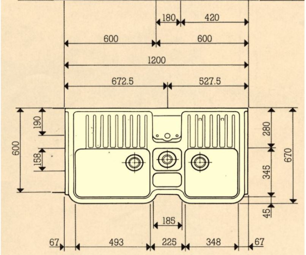 FRANKE-BELINOX System 2000 Auflage-Spüle 120 x 60 cm Weiss