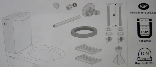 ABUSANITAIR LINEA DUO Spülkasten Aufsatz-Spülkasten Manhattan Grau