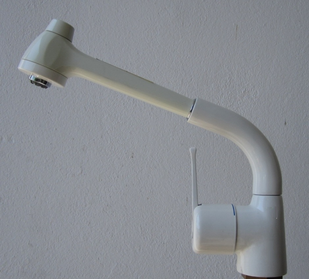 KURI Küchenarmatur Spültischarmatur Niederdruck mit Brause Weiss