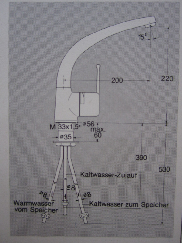 KURI Küchen-Armatur Spültischarmatur Niederdruck WEISS
